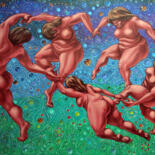 Картина под названием "Dance" - Victor Molev, Подлинное произведение искусства, Масло Установлен на Деревянная рама для носи…