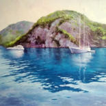 Peinture intitulée "Gocek. Osmanaga bay" par Nataliia Vidzivats, Œuvre d'art originale, Huile Monté sur Châssis en bois