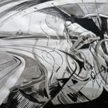 Dessin intitulée "Speed" par Viktoria Kuznietsova, Œuvre d'art originale, Encre