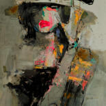 Painting titled "Smug Lady" by Viktor Sheleg, Original Artwork, Oil