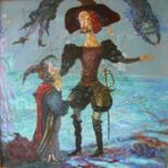 Peinture intitulée "disputation" par Viktor Solodky, Œuvre d'art originale, Huile