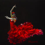 Dessin intitulée "Flamenco dancer" par Viktoriia Gaman, Œuvre d'art originale, Pastel