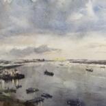 Peinture intitulée "Saigon River #7" par Vincent Monluc, Œuvre d'art originale, Aquarelle
