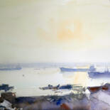Peinture intitulée "Saigon River #15" par Vincent Monluc, Œuvre d'art originale, Aquarelle