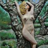 Pittura intitolato "un albero, una donn…" da Vincenzo Neri, Opera d'arte originale, Acrilico