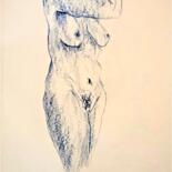 Dessin intitulée "Nudo femminile" par Vincenzo Cohen, Œuvre d'art originale, Pastel