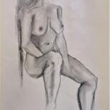 Desenho intitulada "Corpo femminile" por Vincenzo Cohen, Obras de arte originais, Lápis