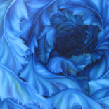 Peinture intitulée "Blue Vortex" par Vinko Hlebs, Œuvre d'art originale, Huile