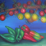 Ζωγραφική με τίτλο "Peppers and thorns" από Vinko Hlebs, Αυθεντικά έργα τέχνης, Λάδι