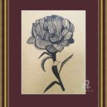 Картина под названием "Peony flower - orig…" - Violetta Golden, Подлинное произведение искусства, Маркер