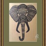 Рисунок под названием "Elephant original g…" - Violetta Golden, Подлинное произведение искусства, Маркер Установлен на Друга…