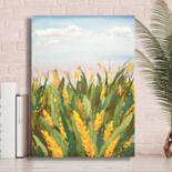 Картина под названием ""California meadows…" - Violetta Golden, Подлинное произведение искусства, Масло Установлен на картон