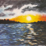 Painting titled "Crépuscule" by Virginie Lepelletier, Original Artwork, Acrylic