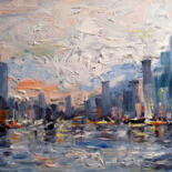 Painting titled "New York City" by Vishalandra Dakur, Original Artwork, Oil