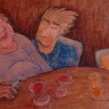 Painting titled "La table du fond" by Gerrit Gerard Visser, Original Artwork, Acrylic