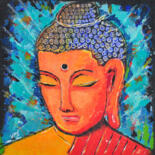 Painting titled "The Calm Buddha" by Vivek Pal Singh, Original Artwork, Acrylic