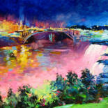 Painting titled "Niagara falls by ni…" by Vladimir Lutsevich, Original Artwork, Oil