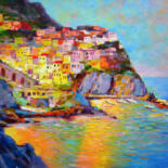 Painting titled "Cinque Terre" by Vladimir Lutsevich, Original Artwork, Acrylic