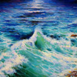 Painting titled "Surf off the Crimea…" by Vladimir Lutsevich, Original Artwork, Oil