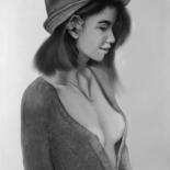Рисунок под названием "В шляпе" - Владимир Ошмарин, Подлинное произведение искусства, Карандаш
