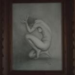 Drawing titled "Desha Delteil 1" by Vicent Matoses, Original Artwork, Pencil Mounted on Wood Stretcher frame