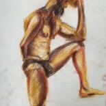 Картина под названием "Мыслитель" - Валентина Мороз, Подлинное произведение искусства, Пастель