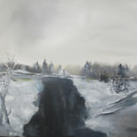 Malerei mit dem Titel "Winterimpression" von Volker Mersch, Original-Kunstwerk, Öl