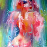 Картина под названием "купание под душем-0…" - Владимир Черемных, Подлинное произведение искусства, Карандаш