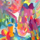 Картина под названием "сон на свежем возду…" - Владимир Черемных, Подлинное произведение искусства, Масло