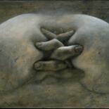 Painting titled "049-22" by Wacław Wantuch, Original Artwork, Oil Mounted on Metal
