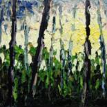 Painting titled "TREES IN THE SUN NR2" by Zbigniew Waksmundzki, Original Artwork, Oil