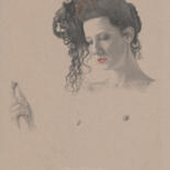 Disegno intitolato ""Curlyi Nr.6 (23:32…" da Walter Roos, Opera d'arte originale, Matita