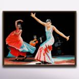 Painting titled "Flamenco !" by Fabrice Wamba, Original Artwork, Acrylic