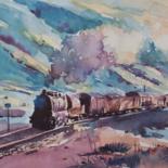 Painting titled "KARA TREN" by M Emin Kayserili, Original Artwork