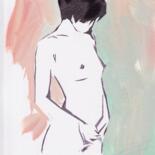 Painting titled "Female Nude (Japan)" by Wilf Tilley, Original Artwork, Ink