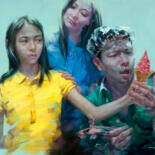 Painting titled "Fellow the fortunes" by Will Yu You Wei Yi, Original Artwork, Oil