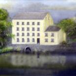 Painting titled "Black Pool Mill" by Wilt, Original Artwork, Oil