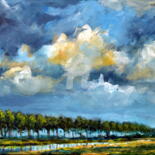 Painting titled "Dark clouds in the…" by Wimvandewege, Original Artwork, Acrylic