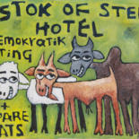 "Stok of Stek Hotel" başlıklı Tablo Wycliffe Opondo tarafından, Orijinal sanat, Akrilik