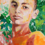 Painting titled "micah 14ans 65x50" by Yan Bragance, Original Artwork, Acrylic