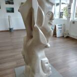 Sculpture titled "Départ pour le Walh…" by Yann Raufaste (YASKA), Original Artwork, Stone
