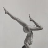 Dessin intitulée "Yoga 053" par Yaroslav Teslenko, Œuvre d'art originale, Fusain