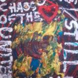 Peinture intitulée "United in the chaos…" par Yeshaya Dank, Œuvre d'art originale, Pochoir