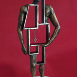 Escultura intitulada "***Many-Sided Man***" por Yuriy Kraft, Obras de arte originais, Metais