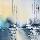 Картина под названием ""Sails and Whispers"" - Yuriy Kraft, Подлинное произведение искусства, Акварель