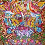 Pintura titulada "Amazonian Inhabitan…" por Zaplaflora, Obra de arte original, Acrílico