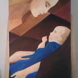 Painting titled "maria e Jesus" by José Luís Francisco Zé, Original Artwork, Oil